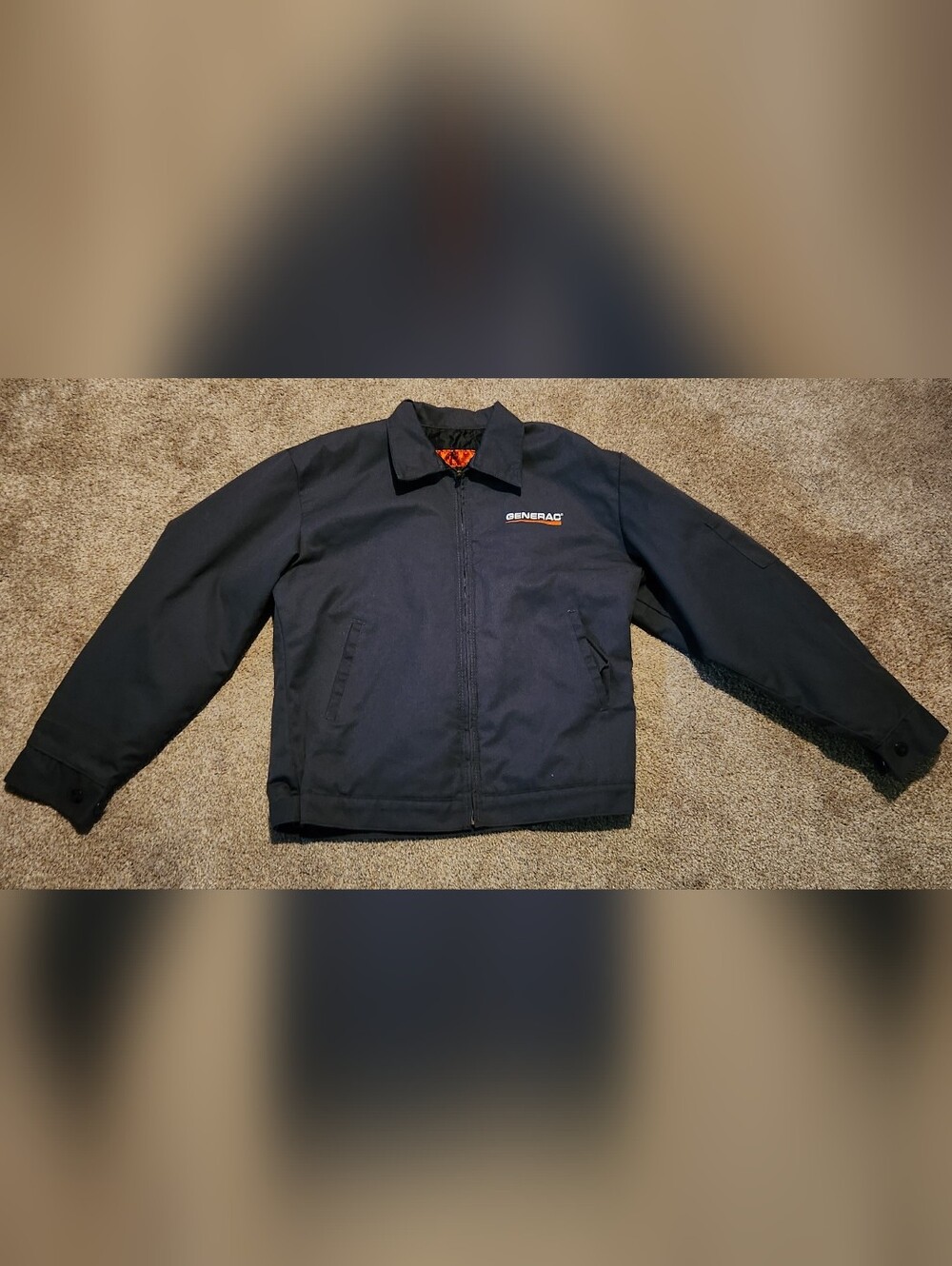 Red Kap Choppers Black Men's Bomber Jacket Embroidered Logo Zip Closure M